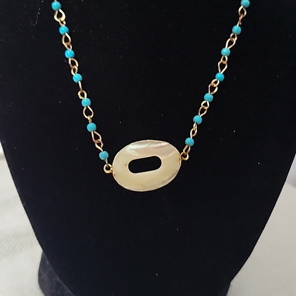 Freshwater Pearl Pendant & Bead Turquoise